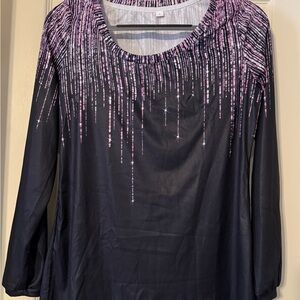 Elegant Black and Pink Women's Top